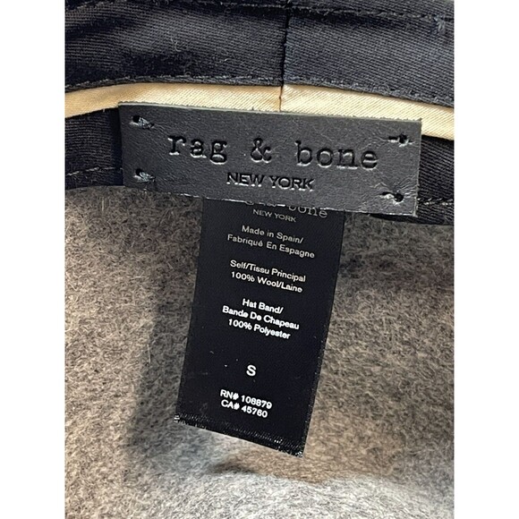 Rag & Bone Zoe Wool Fedora In Gray Sz S New main image 5